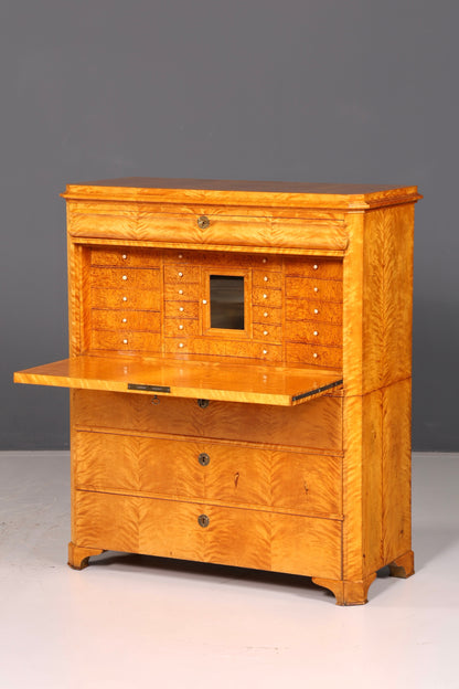 Indrukwekkende Biedermeier-secretaire, antieke commode, kantoor-schrijfcommode, highboard