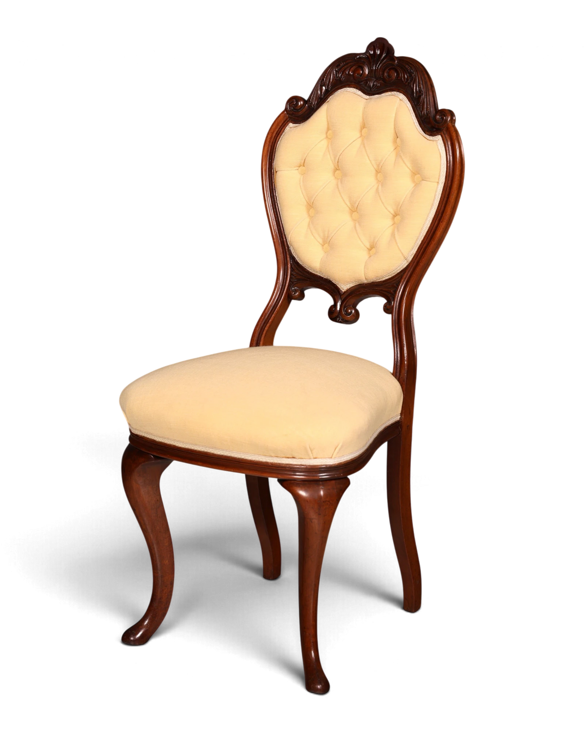 Traumhafter Louis Philippe Stuhl Chippendale Antik Polsterstuhl Knopfheftung Salonstuhl Sekretär Stuhl Küchenstuhl 2 von 2