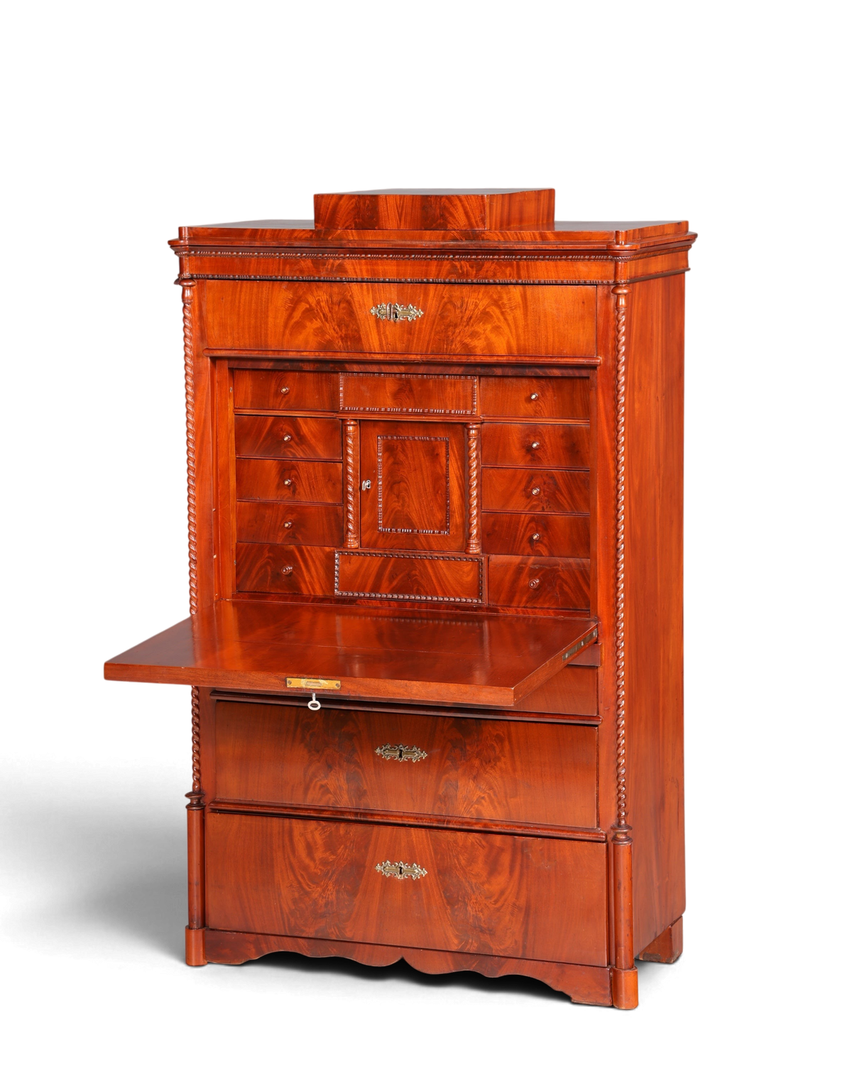Stilvoller Louis Philippe Sekretär um 1880 Kommode Antik Biedermeier Stil Bürokommode