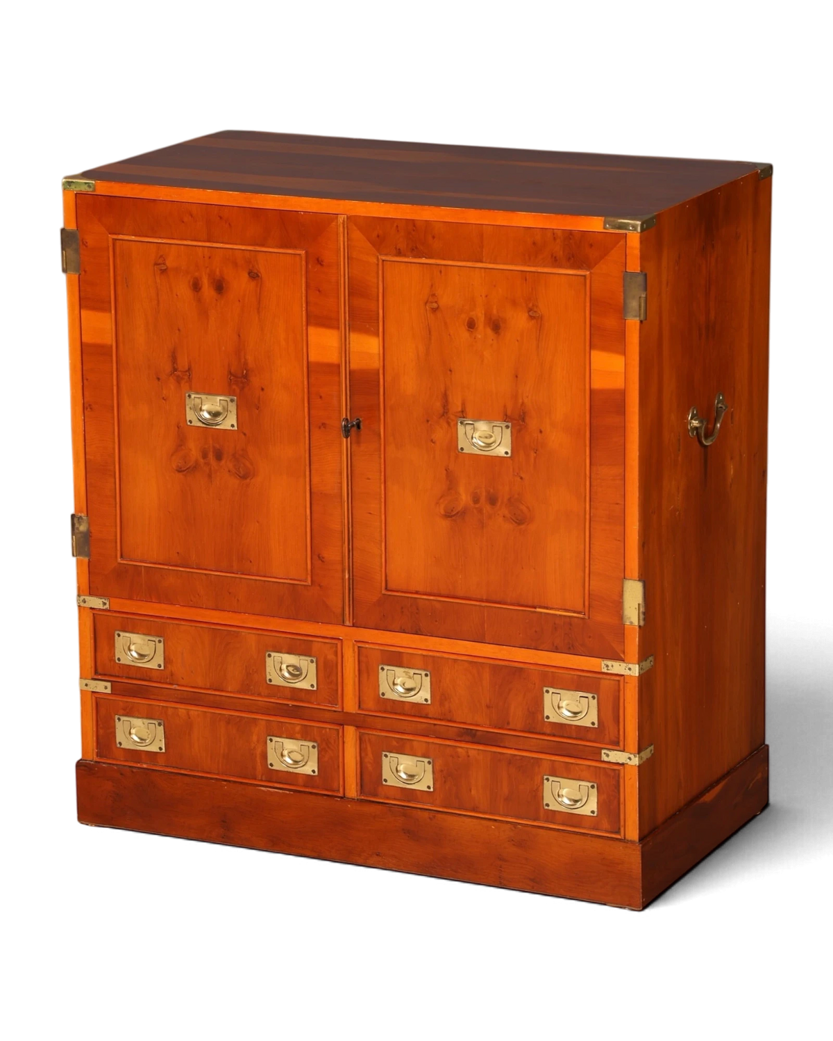 Elegant maritime dresser, English military chest, vertiko, hi-fi cabinet, antique cabinet, colonial, vintage