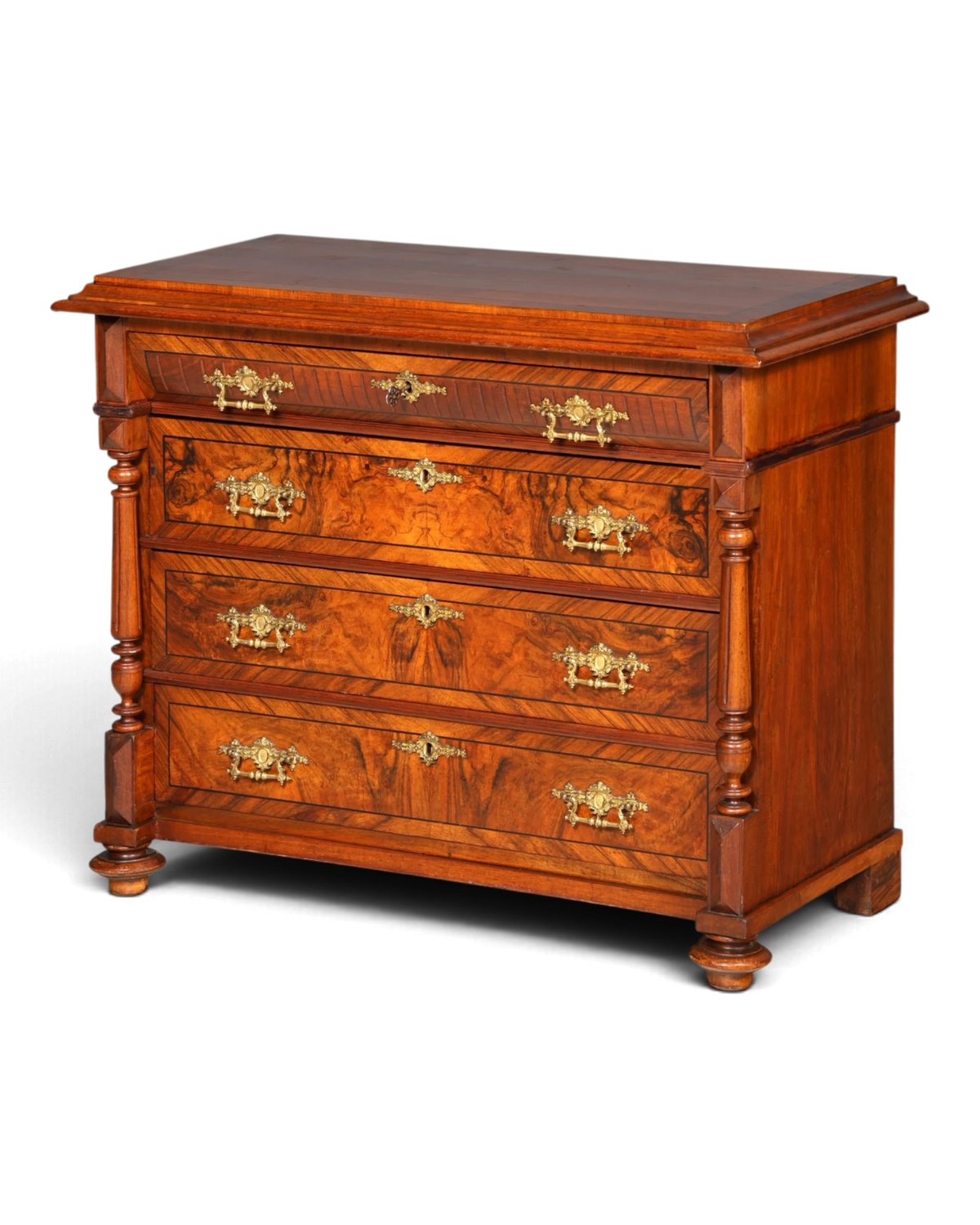 Chique Gründerzeit-commode antiek ladekast linnenkast dressoir buffetkast rond 1880
