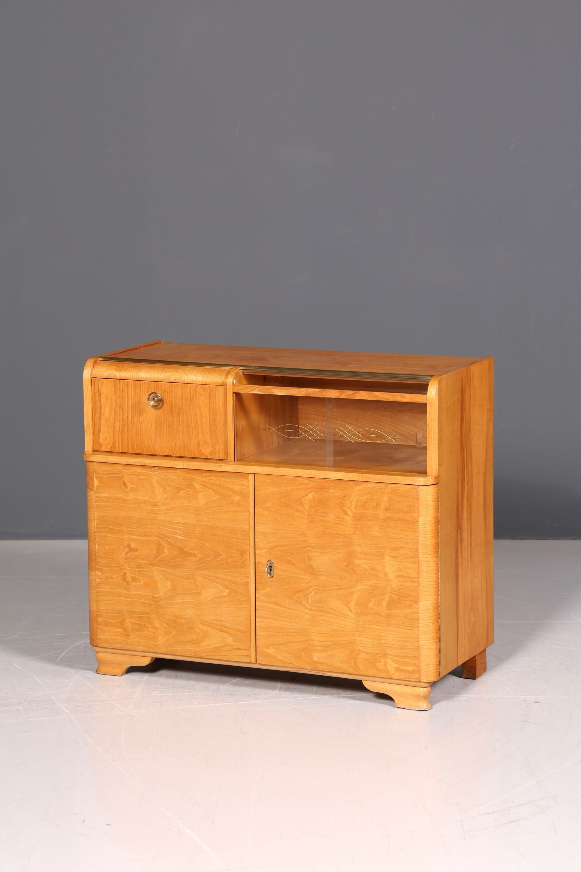 Traumhafte Mid Century Kommode Barschrank Art Deco Vintage Schrank Sideboard Teak 60s Flurkommode