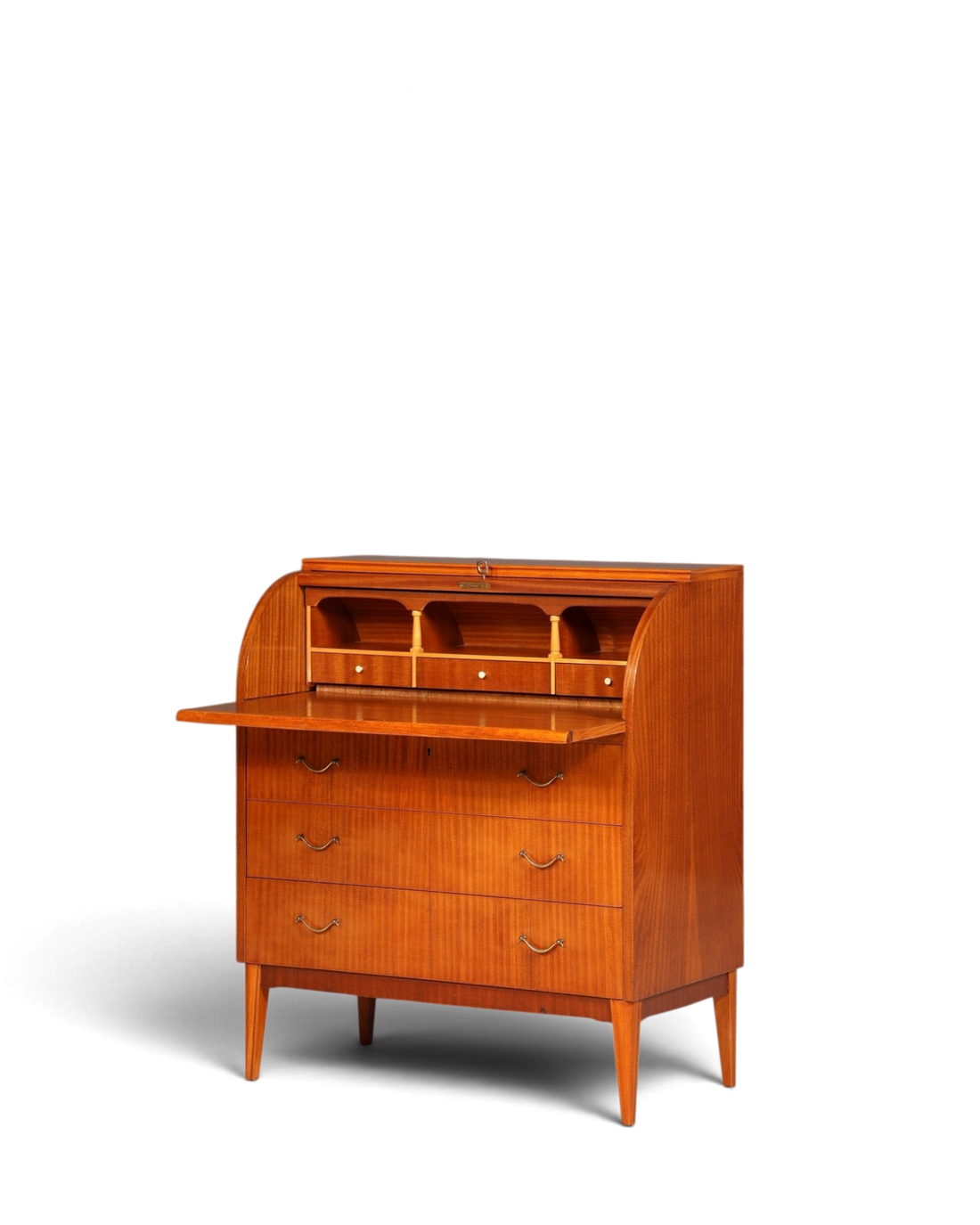 Wunderschöner Mid Century Rollladen Sekretär echt Holz Büro Schrank Vintage Schreibkommode