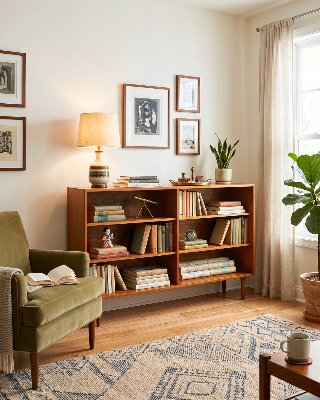 Prachtig Mid Century rek vintage boekenkast retro dressoir jaren 60 boekenplank