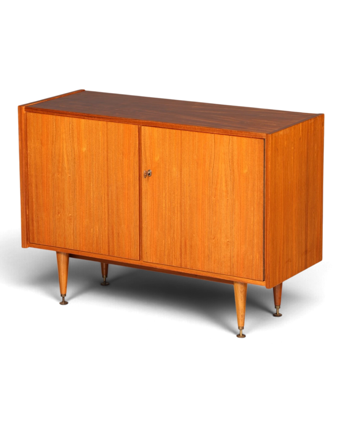 Beautiful mid-century chest of drawers, vintage retro hallway cabinet from the 1960s, sideboard with two doors