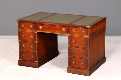 Edler Maritimer Schreibtisch Englischer Military Chest Bürotisch Office Table