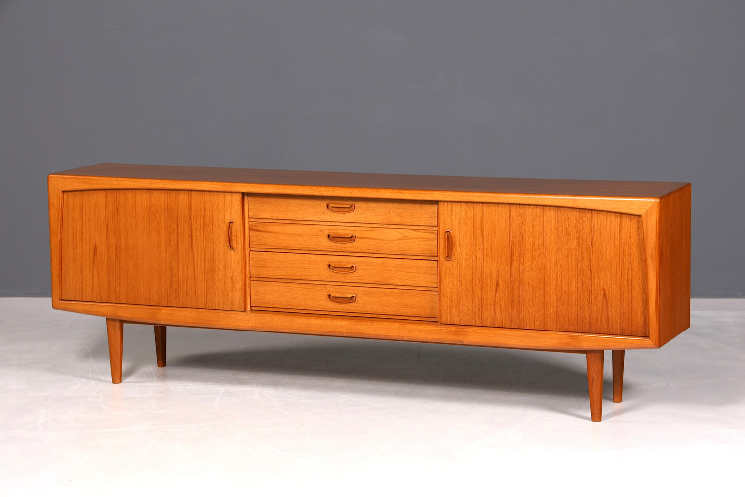 F960 Finish cm Schlichtes Mid Century Sideboard Vintage TV Kommode 60s Schrank Longboard Retro Lowboard