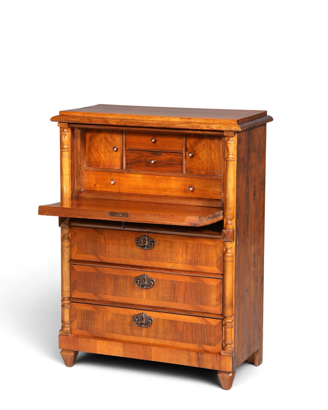 Stilvoller Gründerzeit Sekretär Vertiko Highboard Louis Philippe Kommode Sekretär Schrank um 1880