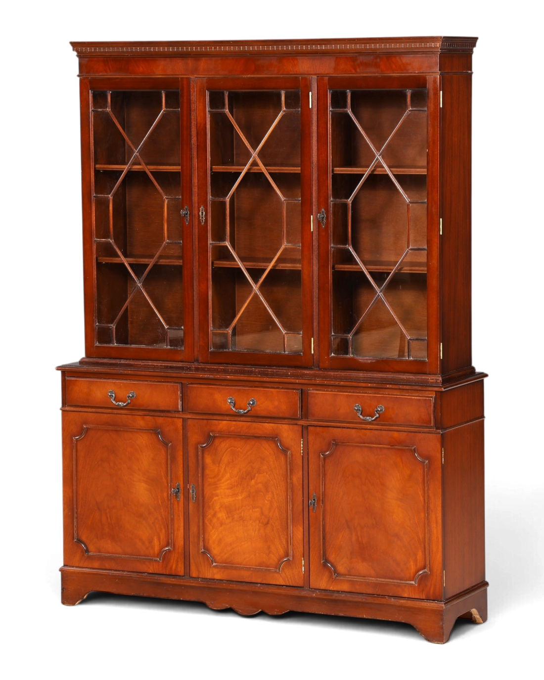 Hauptstadt Möblerei englische Vitrine aus massivem Holz mit Glasfronten und Stauraum im klassischen Antik-Stil
