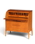 Hauptstadt Möblerei Mid Century Rollladen-Sekretär aus Holz mit drei Schubladen und Fächern im 60er Jahre Design