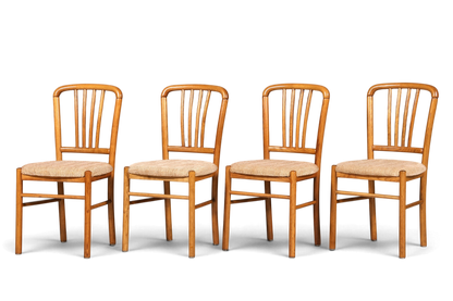 4x Schlichte Mid Century Stühle Retro Stuhlset Danish Design Küchenstühle Esszimmer Stühle