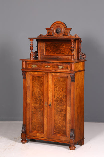 Droomachtig Gründerzeit-Vertiko mit Aufsatz Jugendstil-Schrank antikes Highboard Buffet Kommode Vintage
