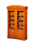 Hauptstadt Möblerei Biedermeier Vitrine aus Massivholz mit Sprossentüren, Rosetten und verstellbaren Regalböden.