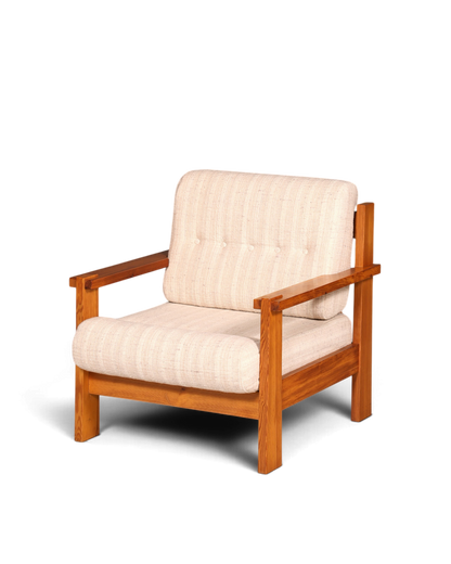 Schlichter Mid Century Sessel Danish Design Armlehnsessel echt Holz Relax Sessel 1 von 2