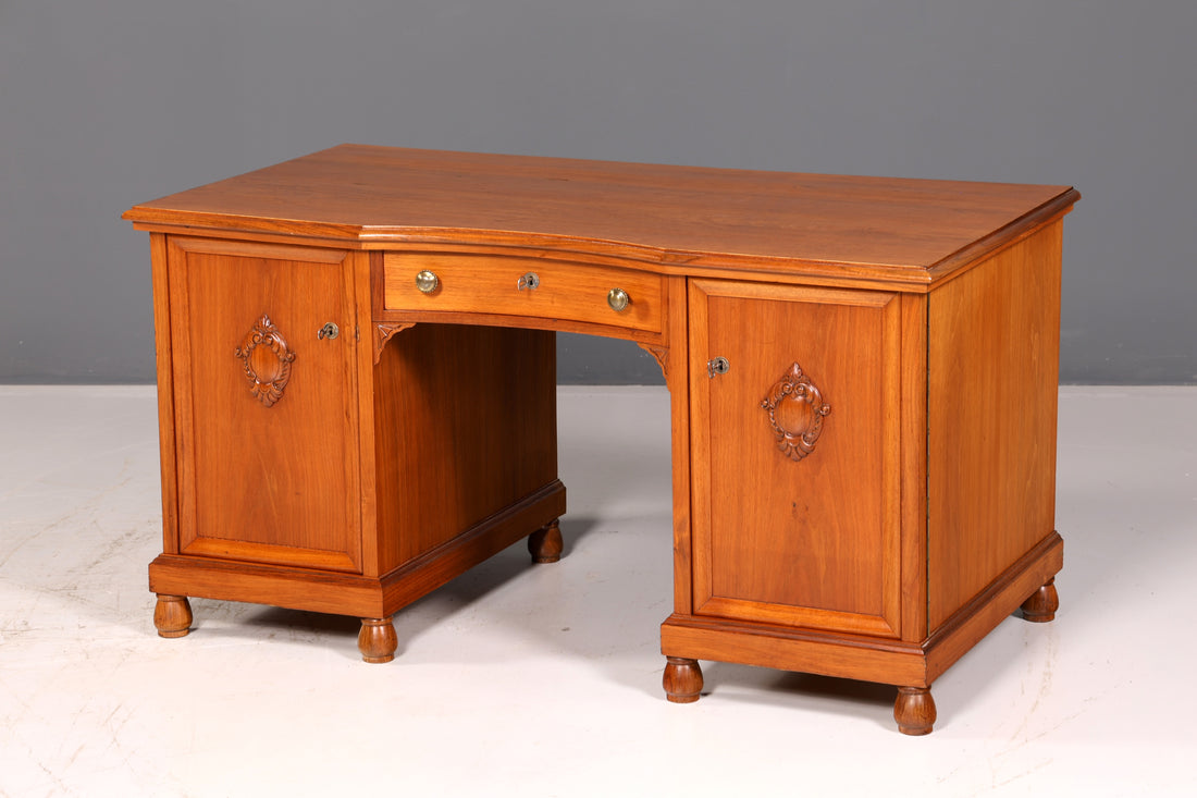 Prachtig bureau in jugendstil van eikenhout, kantoortafel, office table, antiek vintage