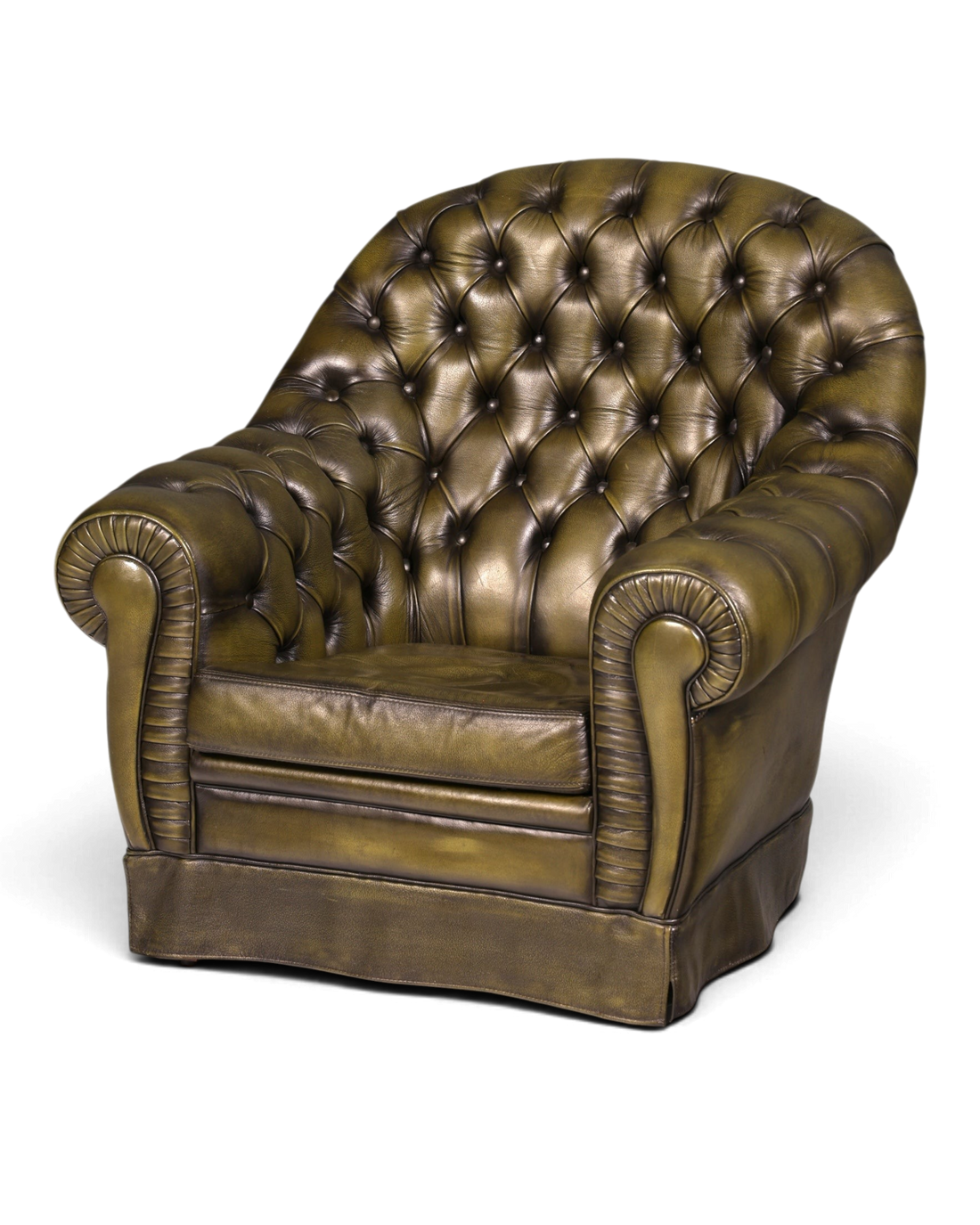 Stilvoller Original Chesterfield Sessel Englischer Armlehnsessel Echt Leder Herrensessel UK