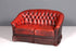 F846 Finish Wunderschönes Original Chesterfield 2er Sofa Englisch Oxblood Leder 2- Sitzer Couch