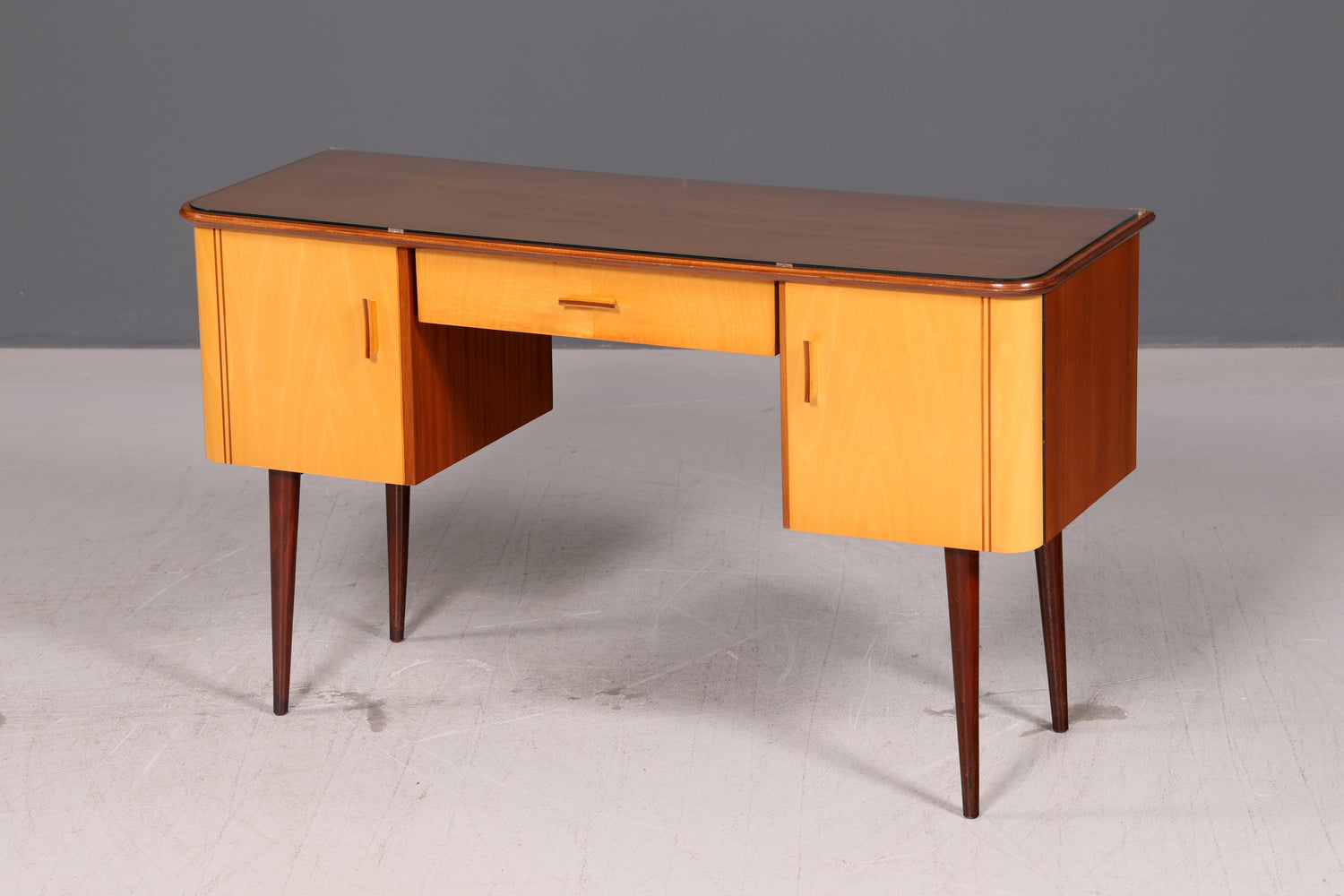 Wunderschöner Mid Century Schreibtisch Bürotisch Vintage Office Table Holz 60s