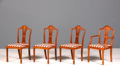 4x Edle Englische Stühle im Hepplewithe Stil Englisch Dining Chairs Küchenstühle Stuhlset