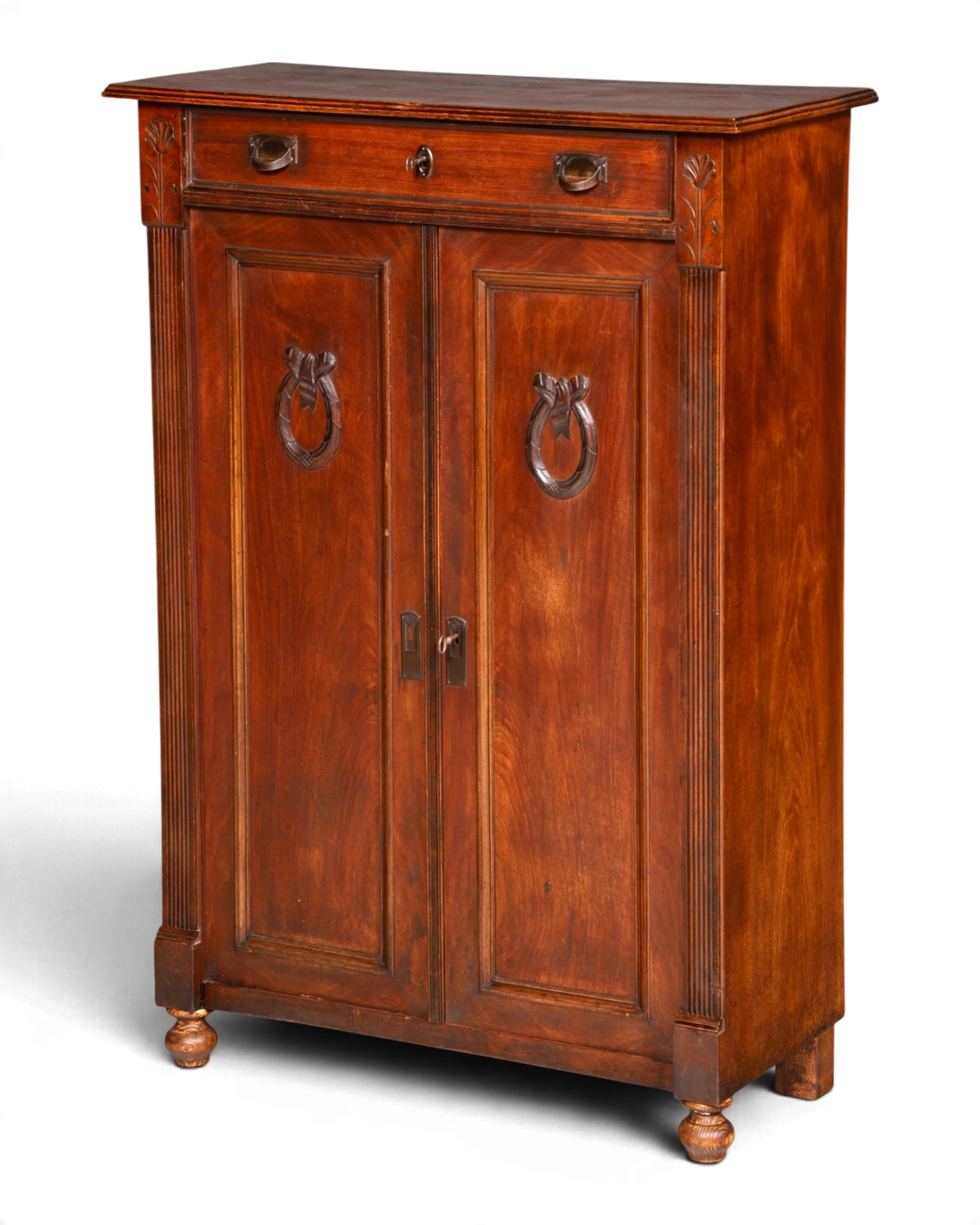 Prachtige jugendstil-vertiko uit circa 1900, antieke kast uit de Gründerzeit, highboard, ladekast, halmeubelkast
