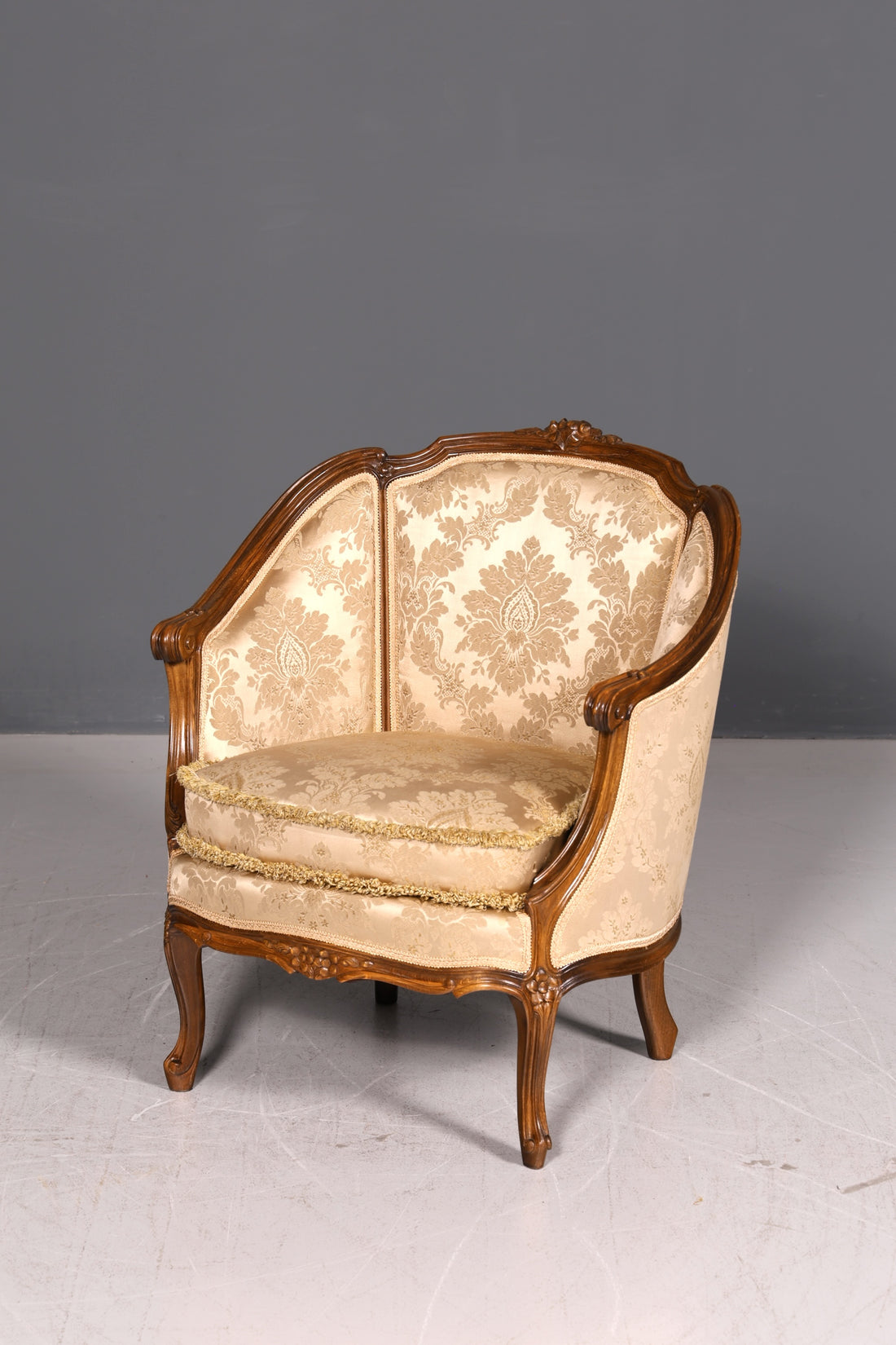 Noble Chippendale Armchair Baroque Style Velvet Fabric Chair Armchair Rococo Antique Upholstered Chair