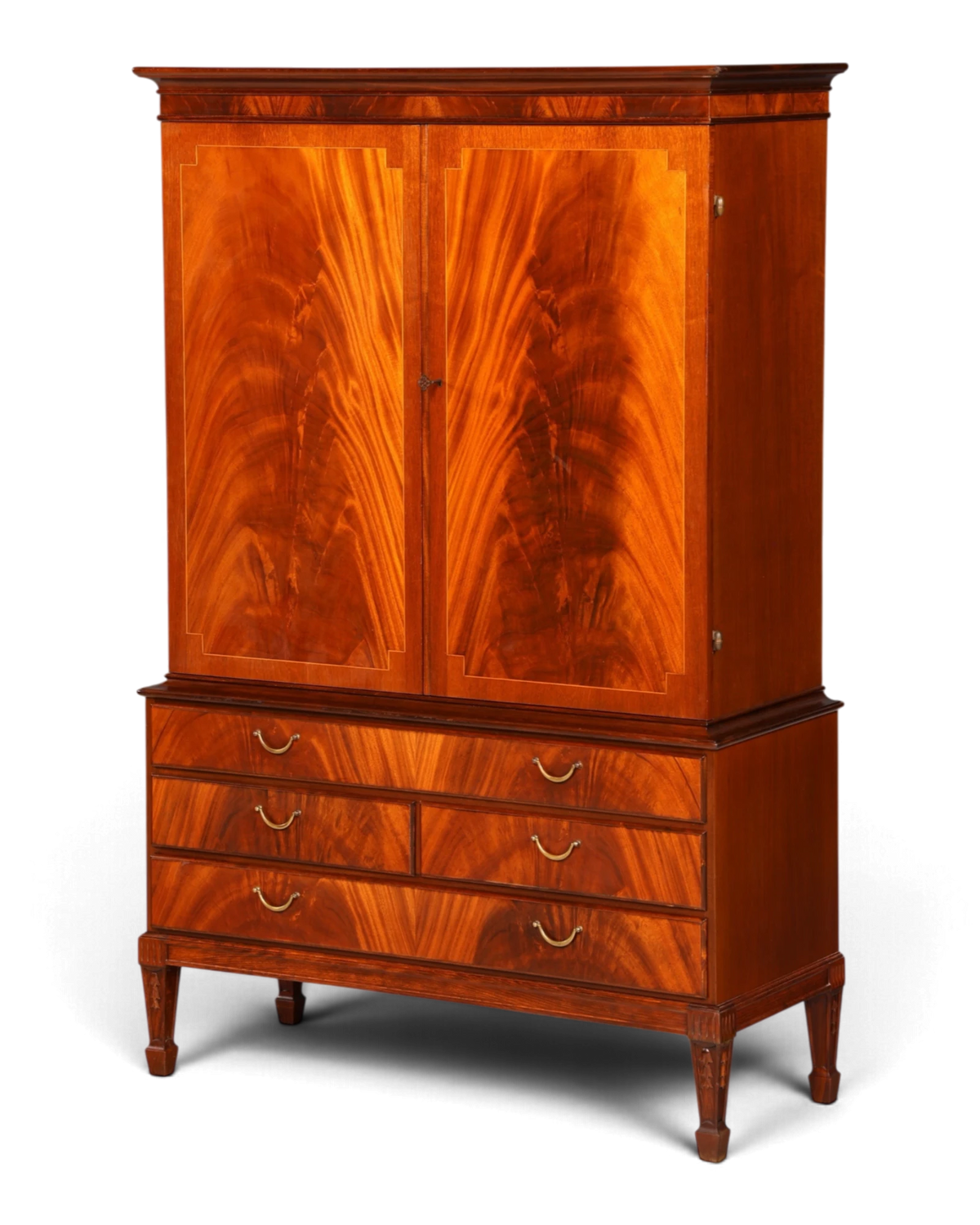 Elegant English-Style Cabinet with Drawers Highboard Top Cabinet Vertiko Linen Cabinet Dresser Vintage
