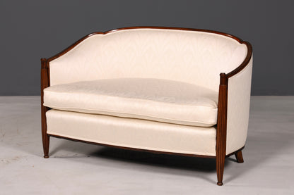 Elegante Art Deco-bank, zitbank, 2-zitsbank, vintage loung bank, gestoffeerde bank, salonbank