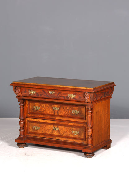 Stilvolle Gründerzeit Kommode Louis Philippe Nussbaum Schubladen Kommode Sideboard um 1880