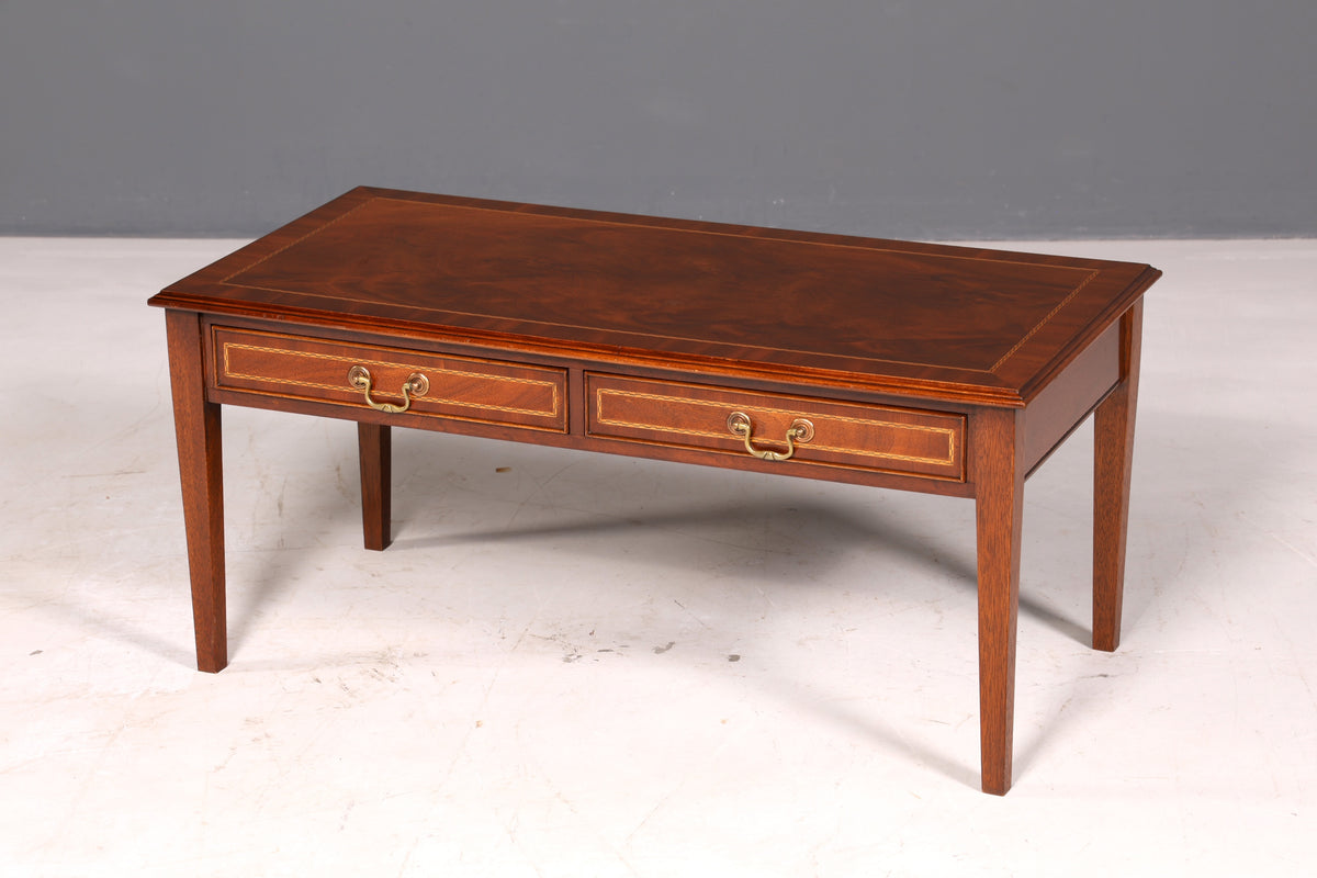 Prachtige Engelse salontafel van mahonie, bijzettafel van echt hout, aflegtafel, woonkamer­tafel