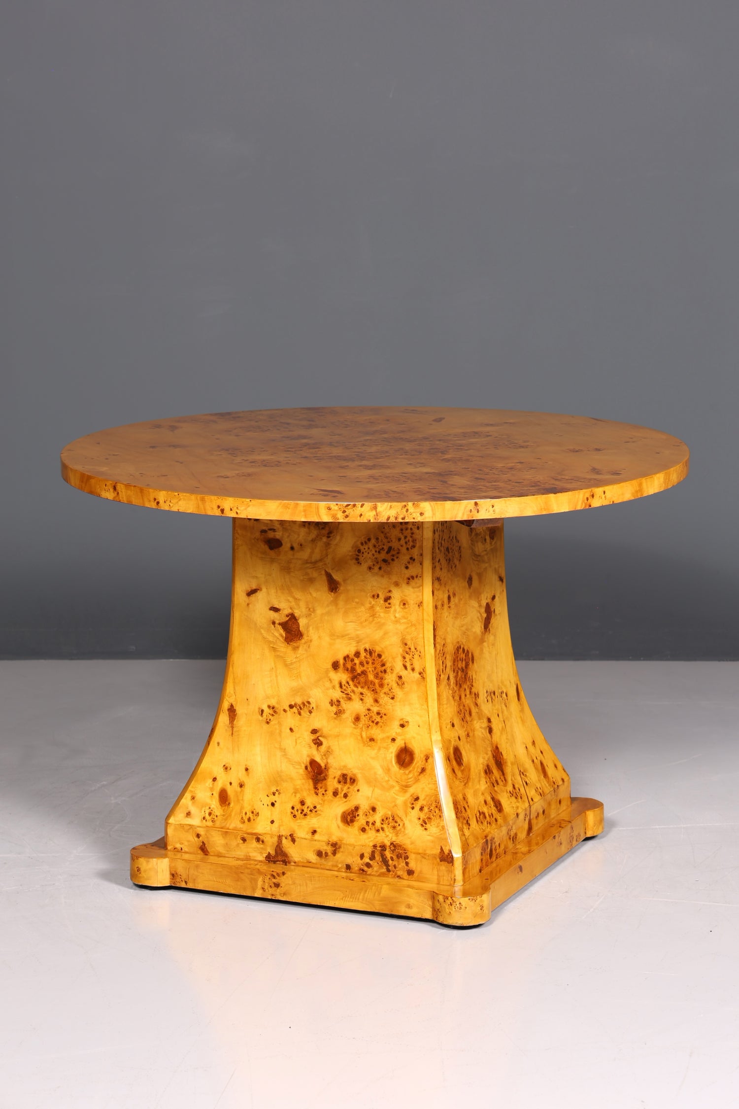 Dreamy round Art Deco style dining table, antique style birch kitchen table, dining room table