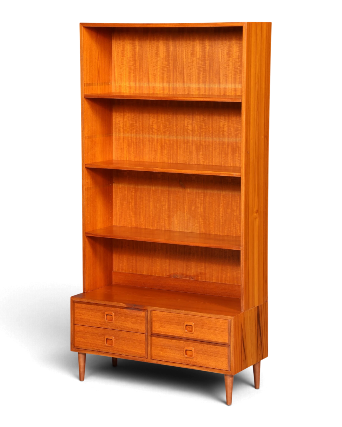 Prachtige boekenkast uit het midden van de 20e eeuw met laden, vintage rek, retro kast, vertiko, commode, jaren 60
