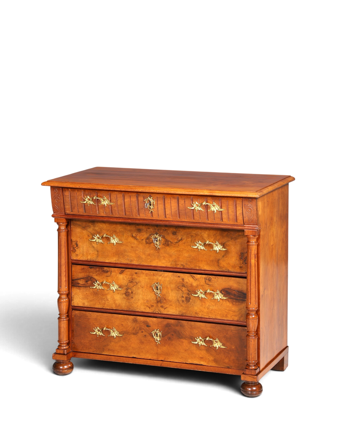 E910 Finish Wunderschöne Gründerzeit Kommode Louis Philippe Nussbaum Schubladen Kommode Sideboard um 1880