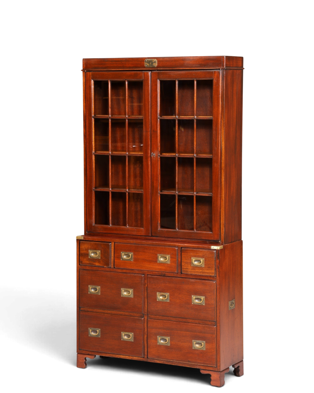 Wunderschöner Maritimer Vitrinenschrank Englischer Schrank echt Holz Bibliothek Englische Anrichte