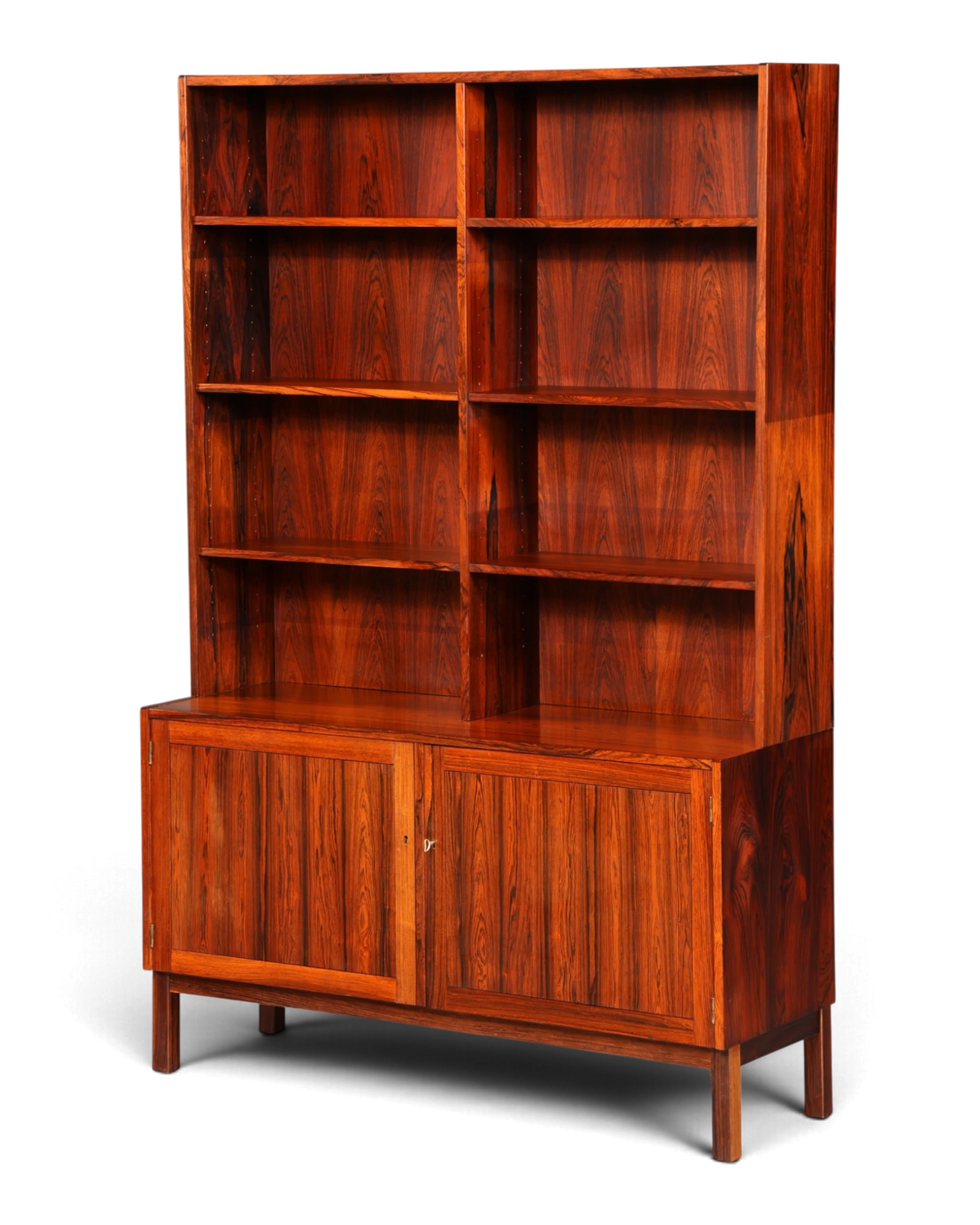 Droomachtige boekenkast uit het midden van de eeuw, palissander kast, Deens design, retro boekenkast, vintage highboard uit de jaren 60