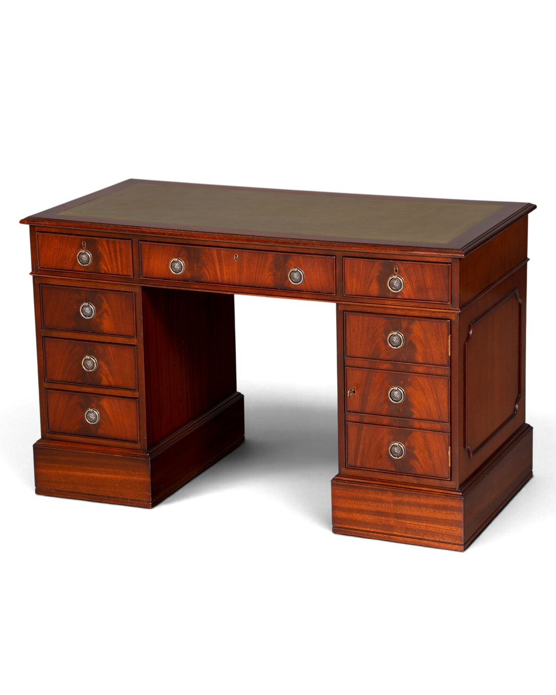 Wunderschöner Englischer Schreibtisch Mahagoni Bürotisch Englisch Desk Leder Auflage