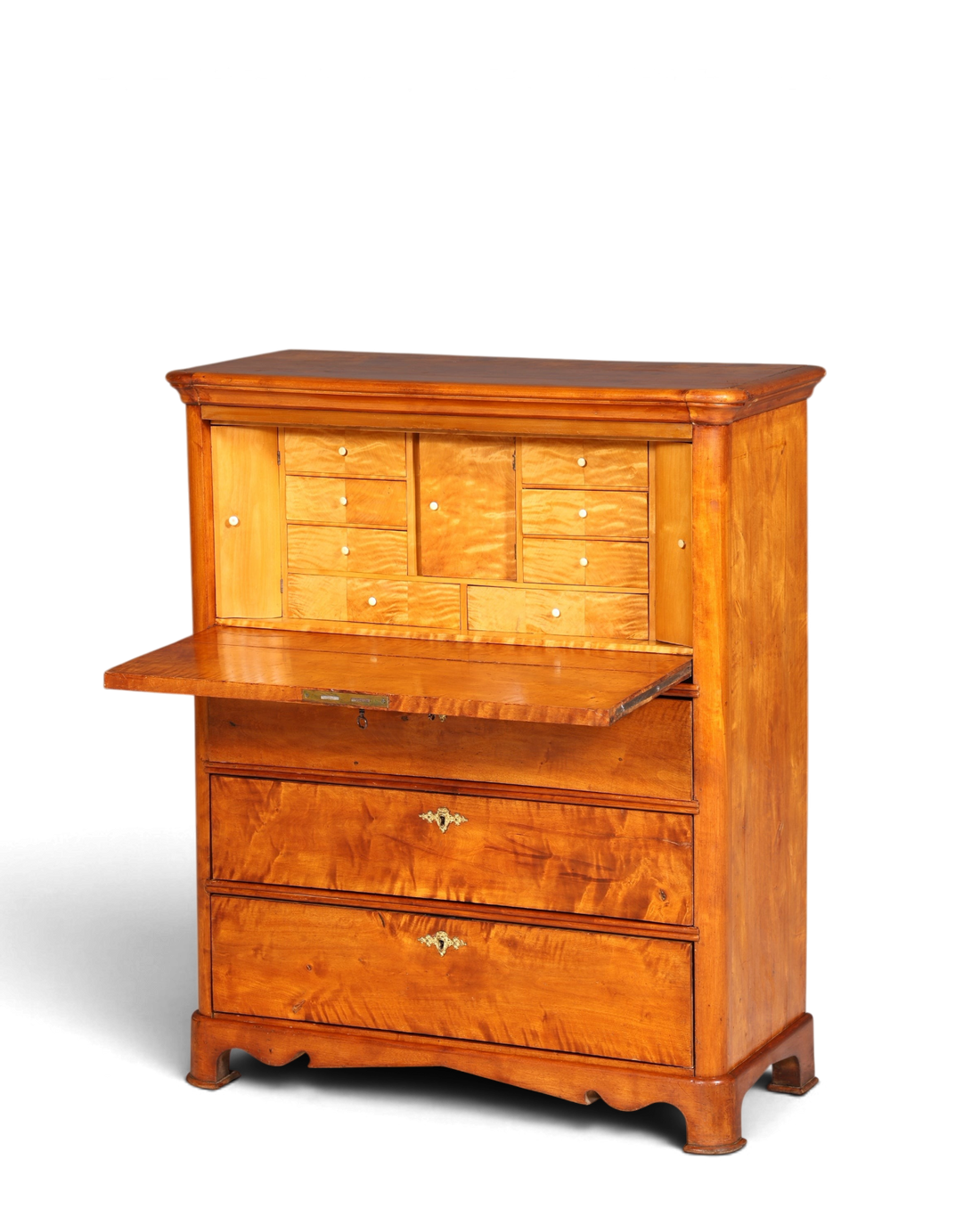 Stilvoller Biedermeier Sekretär Vertiko Louis Philippe  Kommode Schubladenkommode