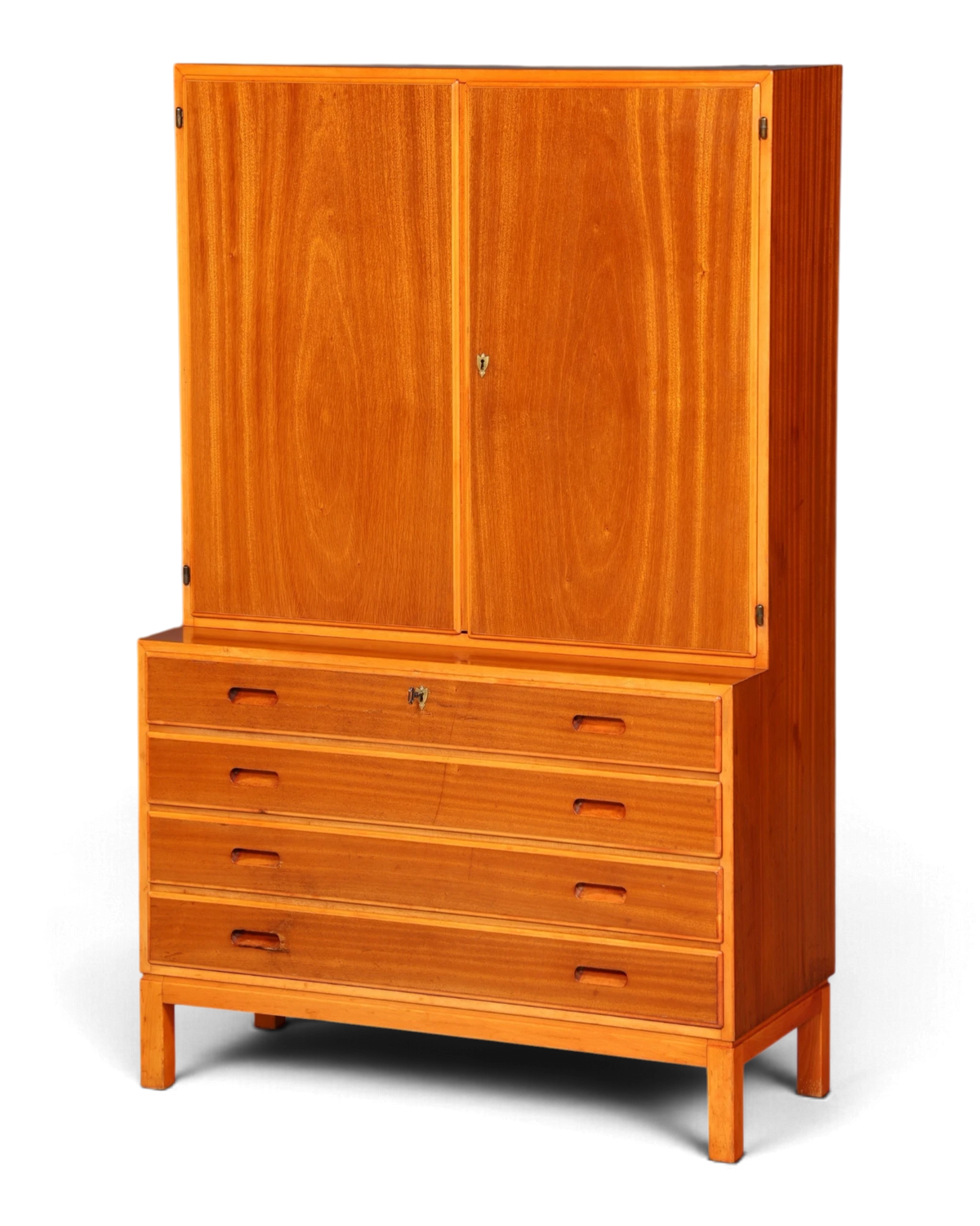 Wunderschönes Schwedisches Mid Century Highboard 1953 Schrank mit Schubladen Kommode Wäscheschrank Vintage Vertiko 50er Jahre Aufsatzschrank