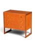 Hauptstadt Möblerei Mid Century Kommode aus Teakholz mit drei Schubladen und markanten runden Griffen im Vintage-Stil