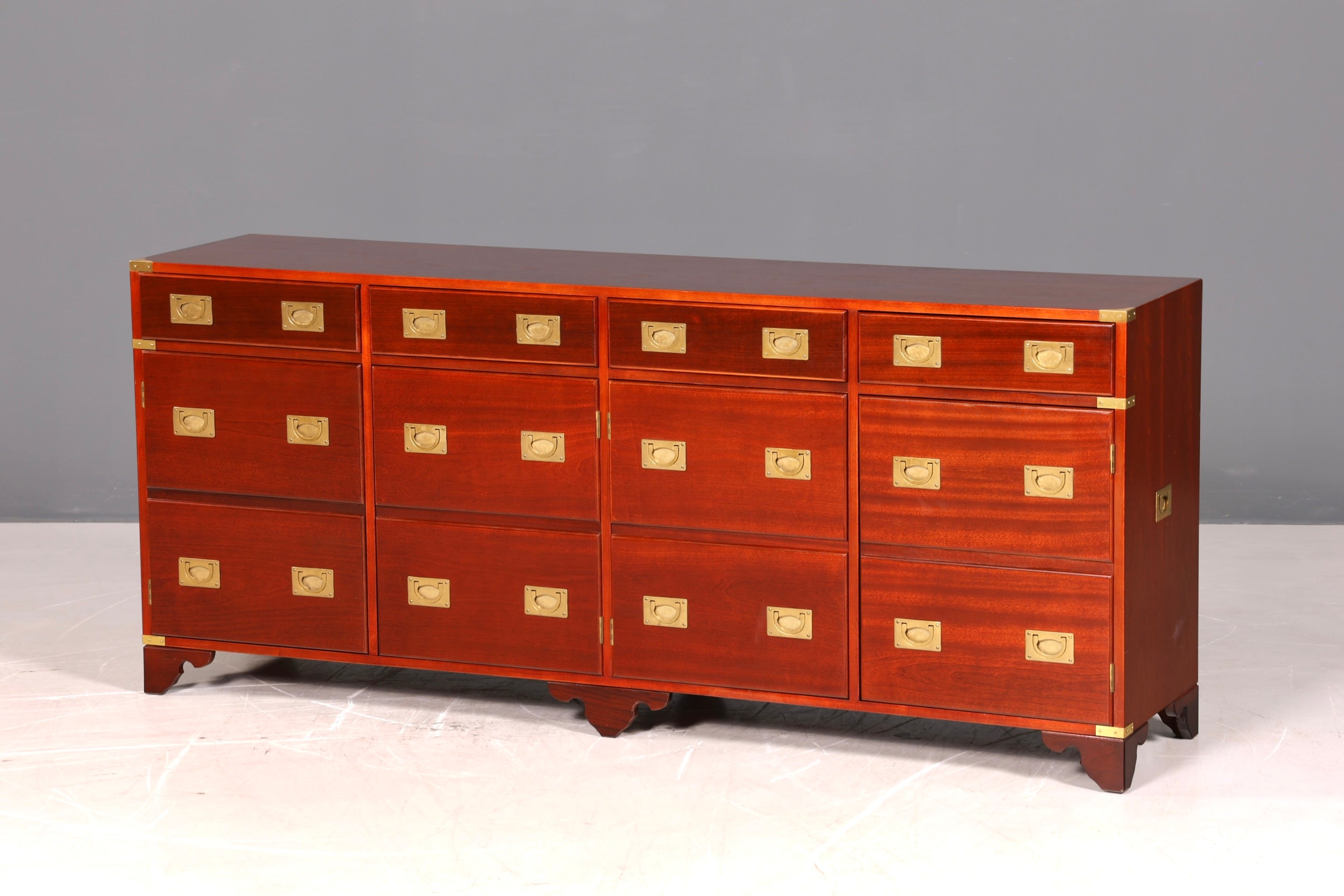 Traumhaftes XXL Maritim Sideboard Englische Schiffs Kommode Englisch Antik Schrank Military Chest