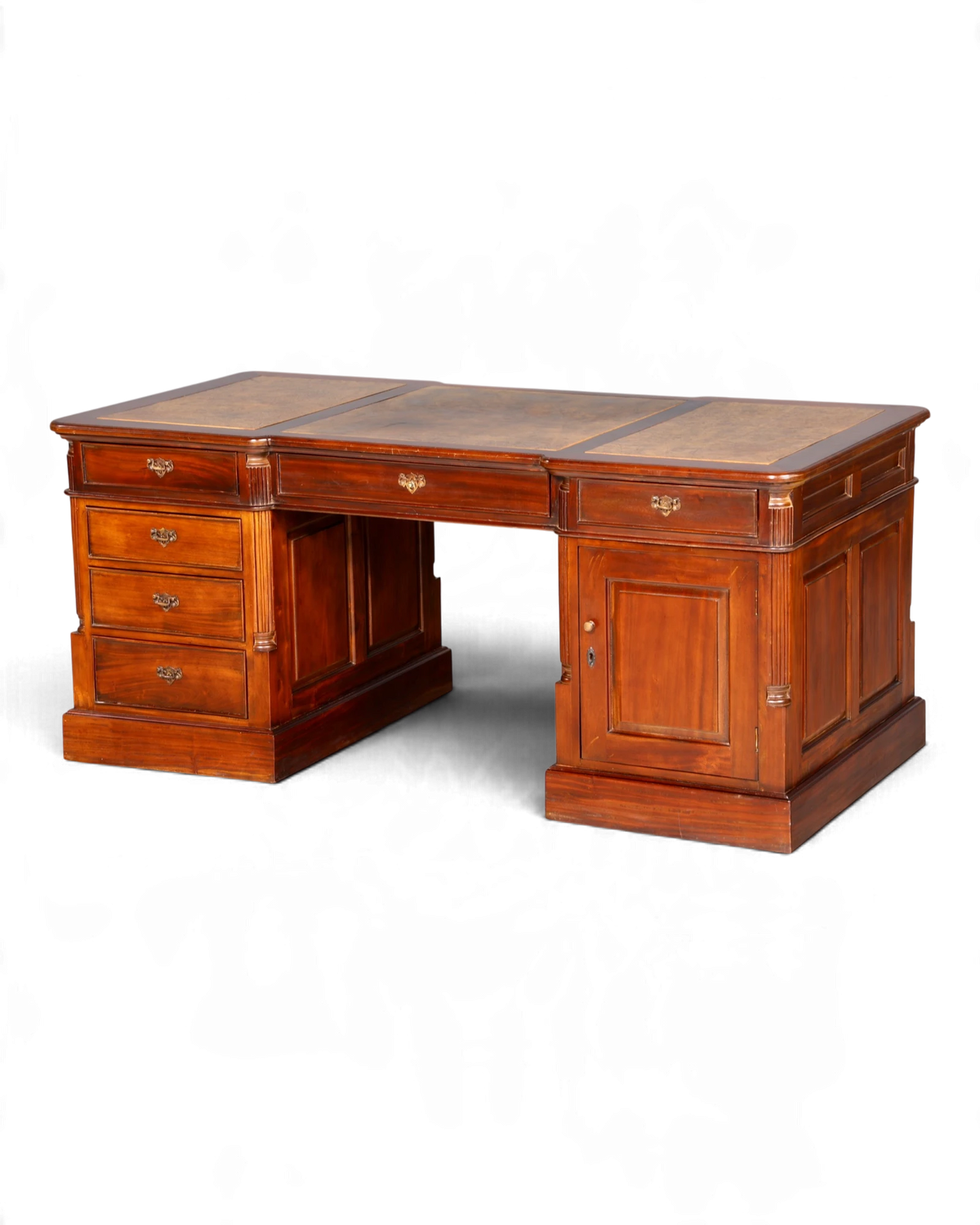 Wunderschöner Englischer Schreibtisch Partnerdesk Lederauflage Desk Bürotisch Office Desk Englisch Vintage Echt Holz