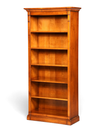 Hauptstadt Möblerei Bücherregal aus massivem Holz in warmem Braun mit sechs Regalböden und klassischem Design