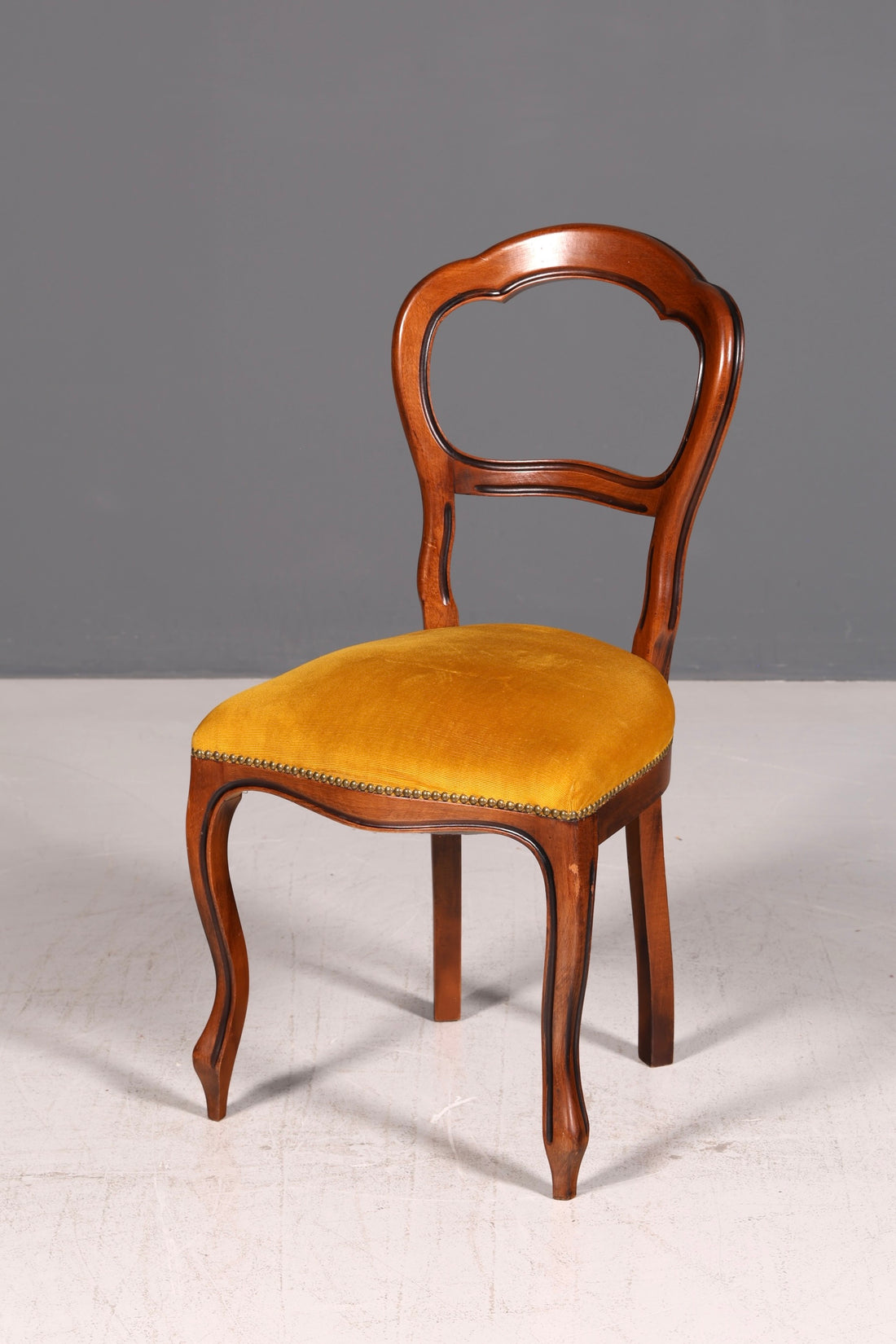 Noble Louis Philippe Chair circa 1880 Antique Biedermeier Walnut Dining Chair Upholstered Chair Secretary Chair Vintage