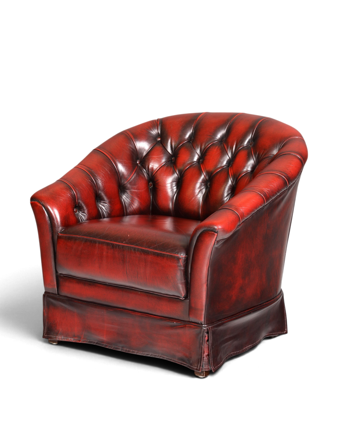 Stilvoller Original Chesterfield Sessel Englischer Armlehnsessel Oxblood Englisch Herrensessel 1 von 2