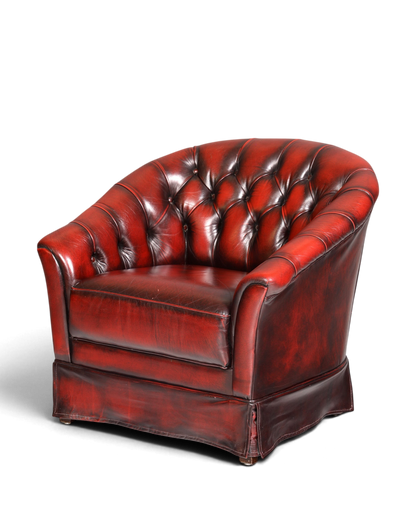 Stilvoller Original Chesterfield Sessel Englischer Armlehnsessel Oxblood Englisch Herrensessel 1 von 2