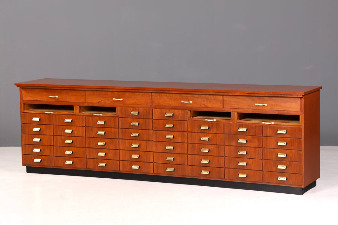 Beeindruckende XXL Mid Century Kommode Vintage Bauhaus Apotheker Schrank Retro Schubladenkommode