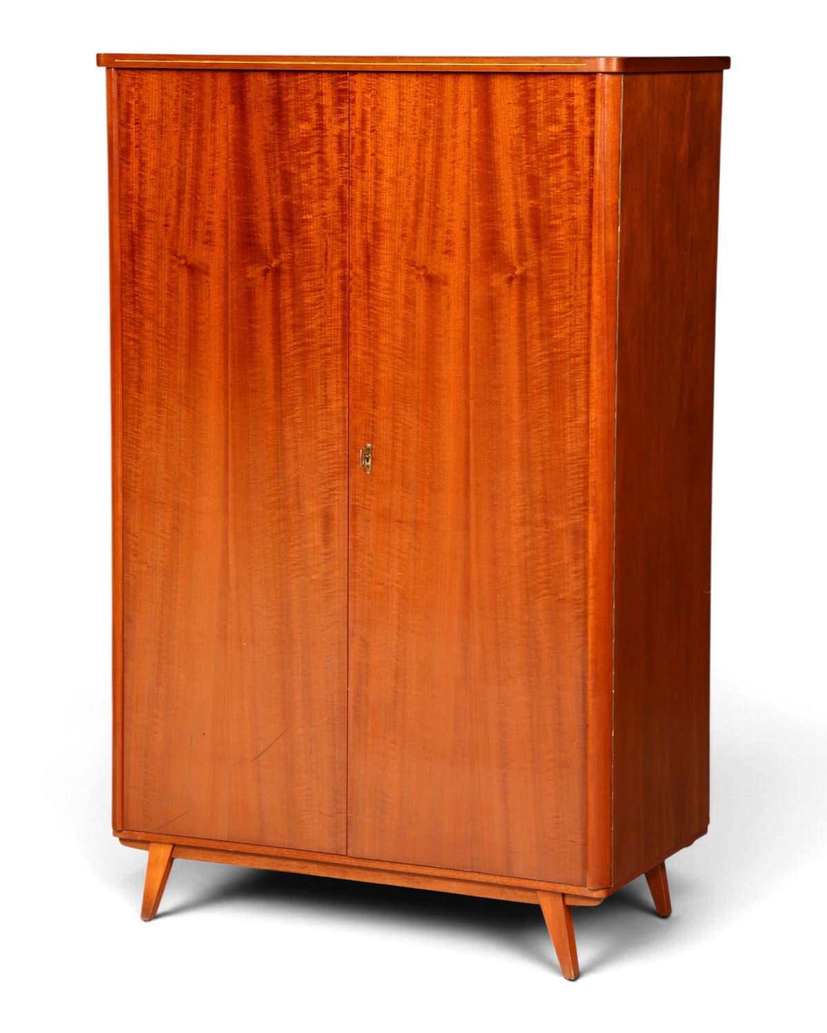 Beautiful mid-century wardrobe, GDR design, vintage cabinet, retro linen cupboard, 1960s