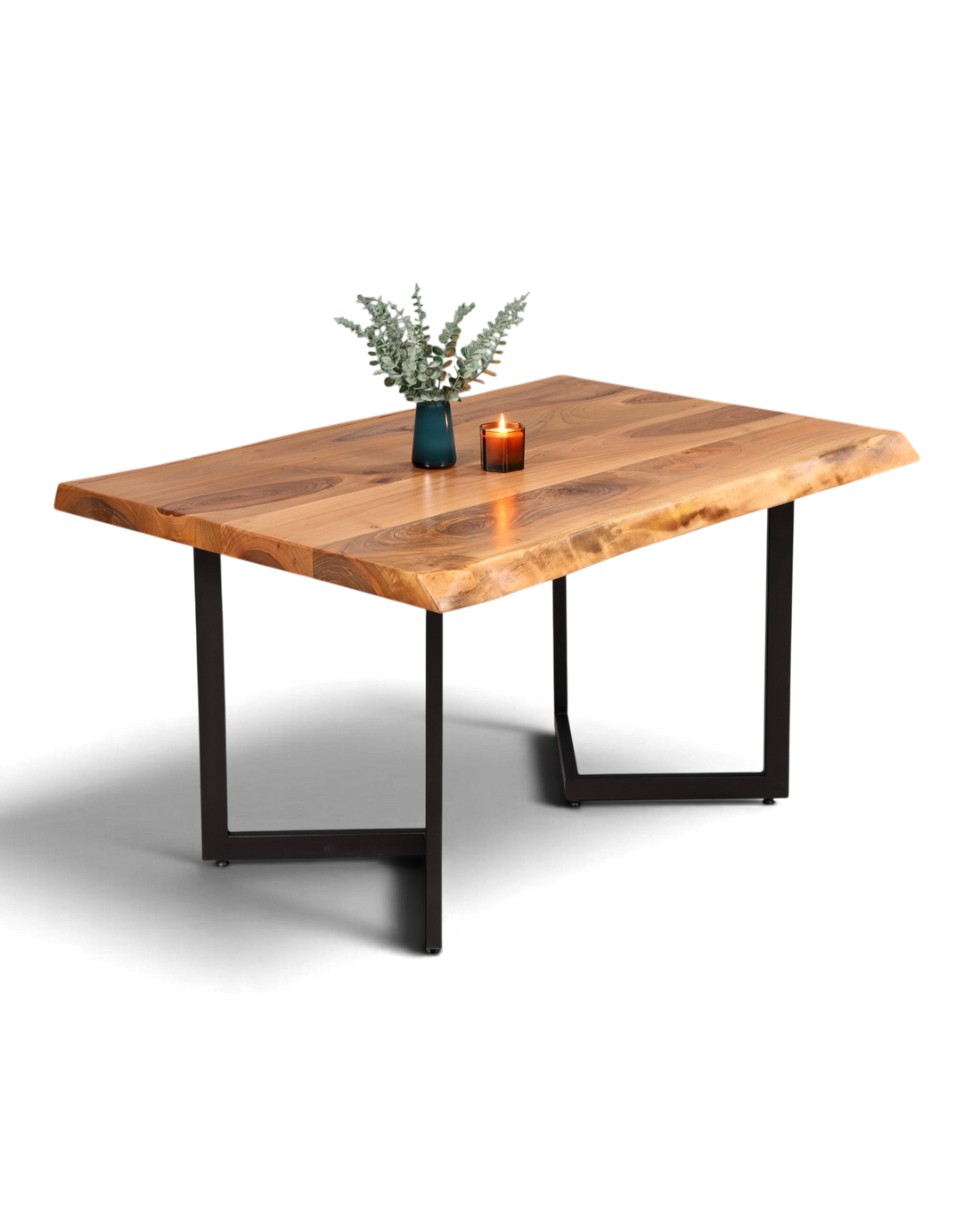 Traumhafter Nussbaum Tisch 140cm-100cm Esszimmer Tisch Baumkanten Platte Massiv Holz Küchentisch