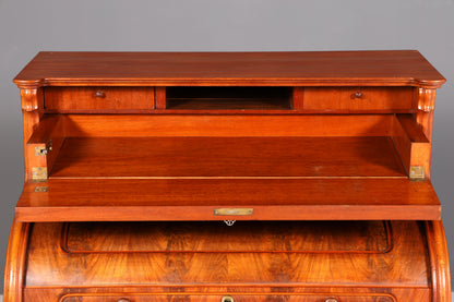 G272 Finish cm Beeindruckender Louis Philippe Sekretär Antik Rollladen Sekretär Schreibtisch Nussbaum Aufsatzsekretär (Kopie)