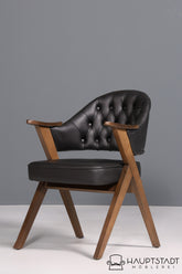 Luxuriöser "Manchester Black" Stuhl Chesterfield Stil  Bürostuhl Esszimmerstuhl Lounge Stuhl