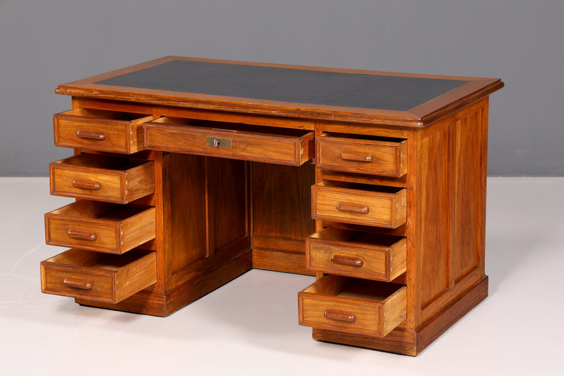 Prachtig bureau in Bauhaus- en art-decostijl, kantoortafel, eiken, antiek, vintage